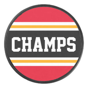 CHAMPSブライトレッドブラックイエロースポーティストライプズ アイスホッケーパック