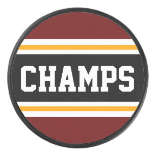 CHAMPS深いレッドブラックイエロースポーティストライプズ アイスホッケーパック