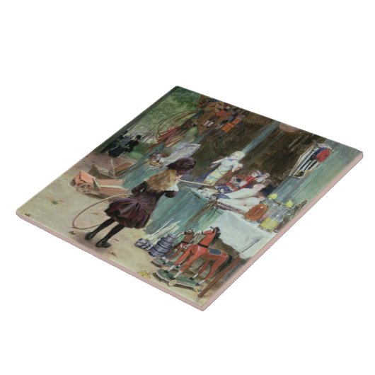 Champs-Elyseesの庭、c.1897 (グワッシュ タイル (側面)