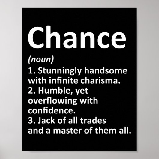 Chance Definition Personalized Name Funny Birthday ポスター (正面)