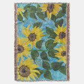Chance's Sunflowers Afghan スローブランケット (正面縦)
