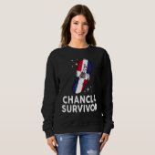 Chancla Survivor Dominican Republic Flag Hispanic  スウェットシャツ (正面フル)