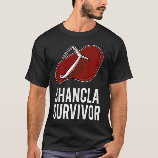 Chancla Survivor Spanish Latin Sarcastic Joke Tシャツ (正面)