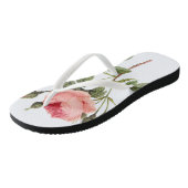 Chanclas blancas de una rosa en cada pie ビーチサンダル (アングル)