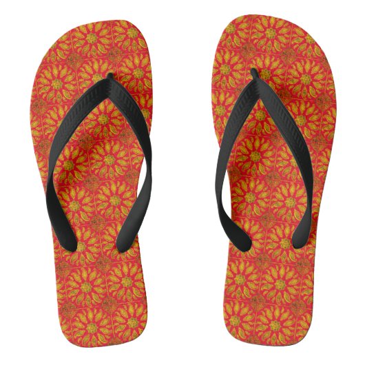 Chanclas mandala en rojo ビーチサンダル (フットベッド)