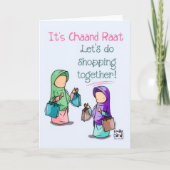 Chand Raat - Cute Shopping Invite カード (正面)