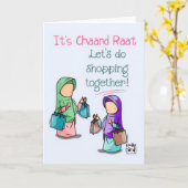 Chand Raat - Cute Shopping Invite カード (黄色い花)
