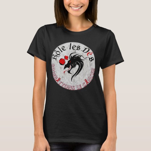 Chandail combattons le cancerのrôleのlesのdés tシャツ (正面)