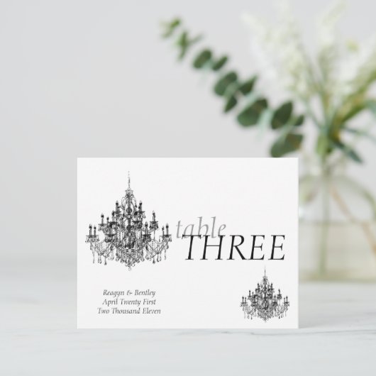 Chandee Amoreのテーブル数 招待状 (スタンド正面)