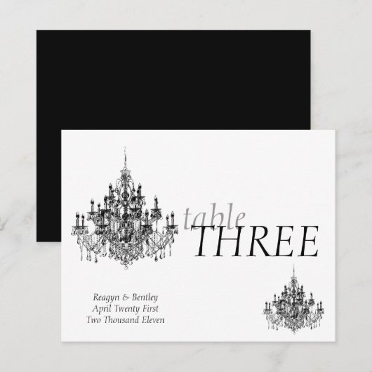 Chandee Amoreのテーブル数 招待状 (正面/裏面)