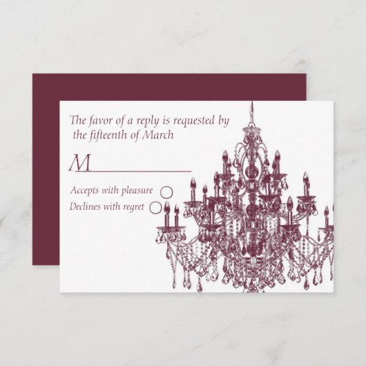 Chandee AmoreのrsvpカードTP 出欠カード (正面/裏面)