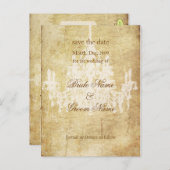 CHANDELIER日付/ヴィンテージパーチメントのフェイク保存 案内ポストカード (正面/裏面)