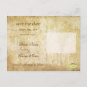 CHANDELIER日付/ヴィンテージパーチメントのフェイク保存 案内ポストカード (裏面)