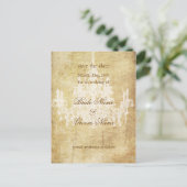 CHANDELIER日付/ヴィンテージパーチメントのフェイク保存 案内ポストカード (スタンド正面)