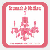 Chandelier Fontierのステッカーを結婚保存する スクエアシール (正面)