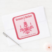 Chandelier Fontierのステッカーを結婚保存する スクエアシール (封筒)