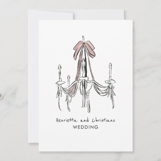 Chandelier Romantic Blush Pink Bow Formal Wedding  (裏面)