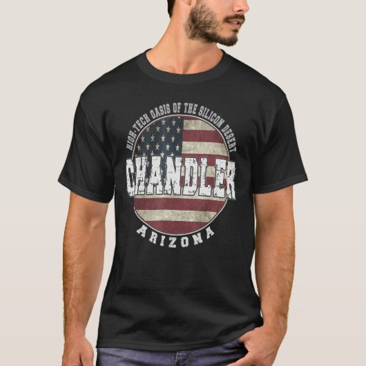 Chandler Arizona  Vintage American flag Tシャツ (正面)
