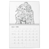 ChanDrawsの大人の着色のカレンダー カレンダー (3月 2026)