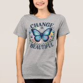 Changeは美しい青い蝶シャツ トライブレンドＴシャツ (正面)