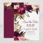 CHANGE COLOR - フラワーSave the Date 招待状 (正面/裏面)