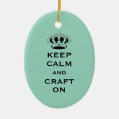 Change CRAFT, 保 Calm, Lightティール(緑がかった色)Keepsake セラミックオーナメント (正面)