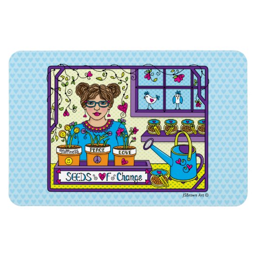 Change_Flexible Magnet 6"x4"の種子 マグネット (横)