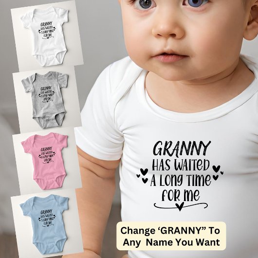 Change GRANNY Nameは長い間私を待っていた ベビーボディスーツ