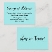 「Change of Address」、Aqua Enclosure カジュアル Card エンクロージャーカード (正面/裏面)