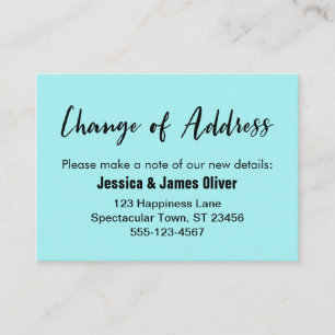 「Change of Address」、Aqua Enclosure カジュアル Card エンクロージャーカード