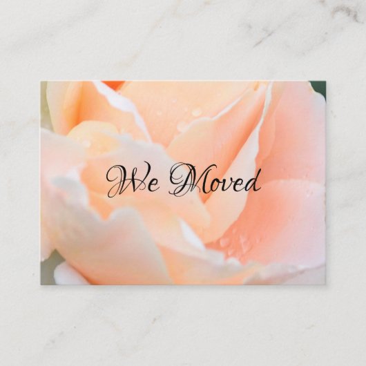 Change of Address Card – Elegant Peach Rose 名刺 (正面)