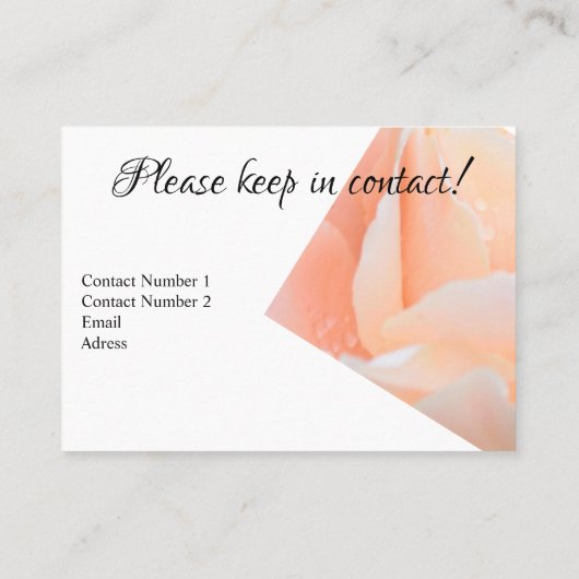 Change of Address Card – Elegant Peach Rose 名刺 (裏面)