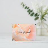 Change of Address Card – Elegant Peach Rose 名刺 (スタンド正面)