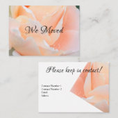 Change of Address Card – Elegant Peach Rose 名刺 (正面/裏面)