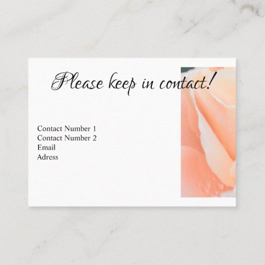 Change of Address Card – Elegant Peach Rose Floral 名刺 (裏面)