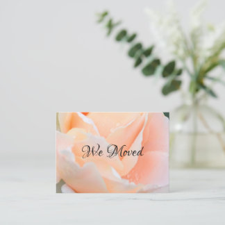 Change of Address Card – Elegant Peach Rose Floral 名刺