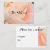 Change of Address Card – Elegant Peach Rose Floral 名刺 (正面/裏面)
