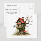 Change of Address Charming Bird House ポストカード (正面/裏面)