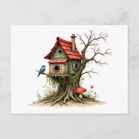 Change of Address Charming Bird House ポストカード (正面)