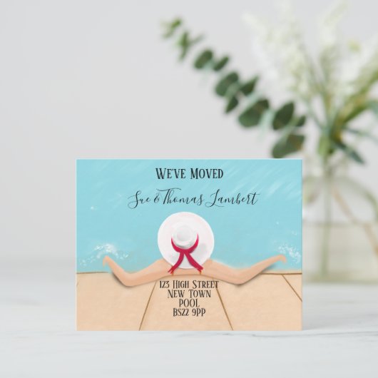 Change of address POOL Side 案内ポストカード (スタンド正面)