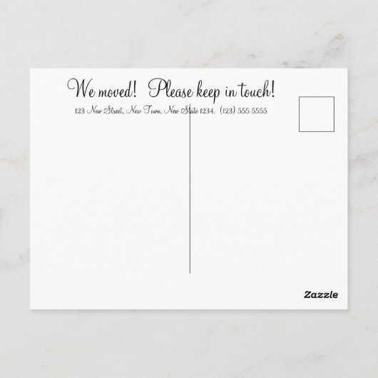  Change of Address Romantic Rose ポストカード (裏面)