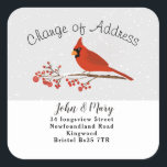 Change of Address sticker cardinal スクエアシール<br><div class="desc">snow designed by The Arty Apples Limited</div>