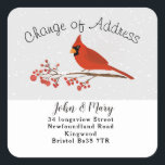 Change of Address sticker cardinal スクエアシール<br><div class="desc">snow designed by The Arty Apples Limited</div>