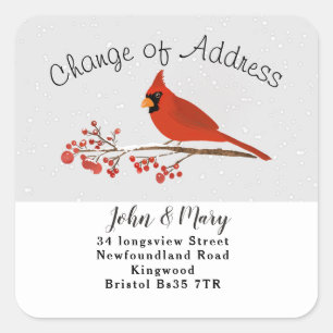 Change of Address sticker cardinal スクエアシール