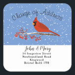 Change of Address sticker cardinal スクエアシール<br><div class="desc">snow designed by The Arty Apples Limited</div>