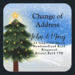 Change of Address sticker Christmas tree スクエアシール<br><div class="desc">snow designed by The Arty Apples Limited</div>