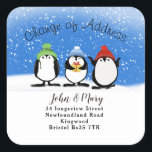 Change of Address sticker Penguin スクエアシール<br><div class="desc">snow designed by The Arty Apples Limited</div>