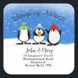 Change of Address sticker Penguin スクエアシール<br><div class="desc">snow designed by The Arty Apples Limited</div>