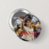 CHANGE-SARAH PALIN PIN 缶バッジ (正面&裏面)