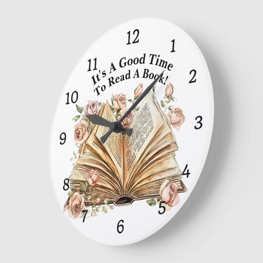 Change Text - It's Good Time To Read A Book ラージ壁時計 (傾斜)
